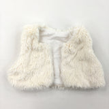 Fluffy Cream Gilet - Girls 0-3 Months