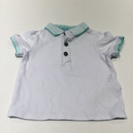 Baker White & Mint Green Polo Shirt - Boys 3-6 Months