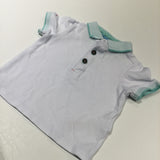 Baker White & Mint Green Polo Shirt - Boys 3-6 Months