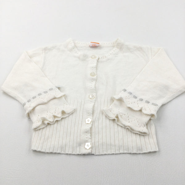 Flower Buttons Cream Lightweight Knitted Jumper - Girls 2-3 Years