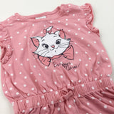 'Bonjour Marie' Aristocats Spotty Pink Jersey Playsuit - Girls 3-4 Years