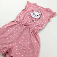 'Bonjour Marie' Aristocats Spotty Pink Jersey Playsuit - Girls 3-4 Years
