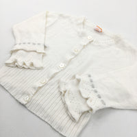 Flower Buttons Cream Lightweight Knitted Jumper - Girls 2-3 Years