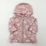 Hearts Pink & White Coat - Girls 0-3 Months