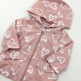 Hearts Pink & White Coat - Girls 0-3 Months