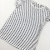 Black & White Stripe T-Shirt - Girls 8 Years
