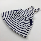 White Striped Cotton Dress - Girls 12-18 Months