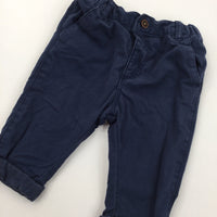 Navy Lined Trousers - Boys 3-6 Months