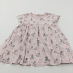 Rabbits & Rainbows Grey & Pale Pink Lightweight Jersey Dress - Girls 2-3 Years