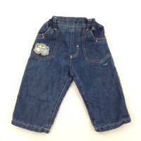 Blue Lined Jeans - Boys 3-6 Months