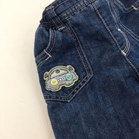 Blue Lined Jeans - Boys 3-6 Months