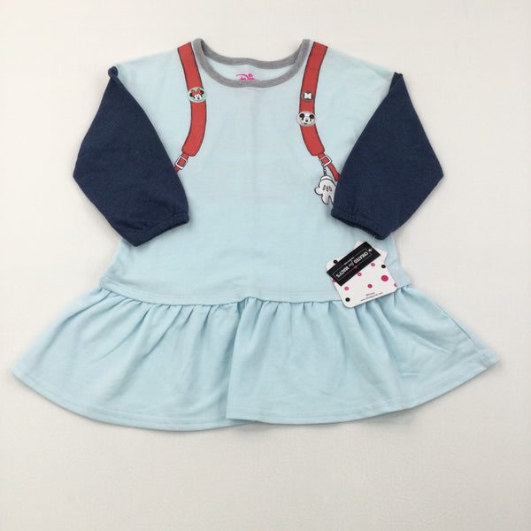 **NEW** Mickey Mouse Blue Long Sleeve Dress - Girls 18-24 Months