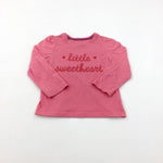 'Little Sweetheart' Pink Long Sleeve Top - Girls 12-18 Months