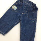 Blue Lined Jeans - Boys 3-6 Months