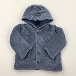 Blue & Grey Stripe Hoodie - Boys 3-6 Months