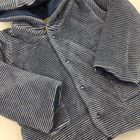 Blue & Grey Stripe Hoodie - Boys 3-6 Months