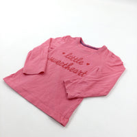 'Little Sweetheart' Pink Long Sleeve Top - Girls 12-18 Months