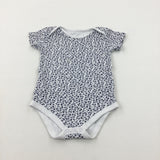 Flowers White Cotton Short Sleeve Bodysuit - Girls 12-18 Months