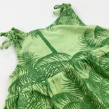 Palm Tree Green Cotton Dress - Girls 12-18 Months