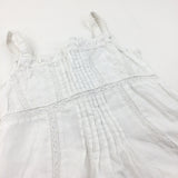 Lacey Details White Cotton Sun Dress - Girls 9 Years