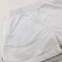 White Cotton School Sports Shorts - Boys/Girls 5-6 Years