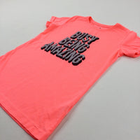 'Busy Being Amazing' Glittery Pink T-Shirt- Girls 9-10 Years