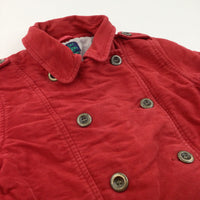 Red Suede Effect Jersey Lined Jacket - Girls 9-10 Years