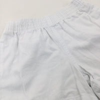 White Cotton School Sports Shorts - Girls 4-5 Years