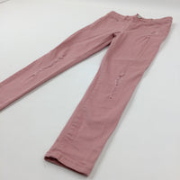 Pink Distressed Denim Trousers - Girls 9-10 Years