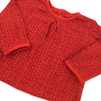Red Long Sleeve Top - Girls 3-6 Months
