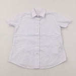 White Short Sleeve Shirt - Girls 7-8 Years