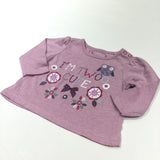 'I'm Twoo Cute' Owl & Flowers Lilac Long Sleeve Top - Girls Newborn - Up To 1 Month