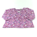 Colourful Flowers Lilac Long Sleeve Top - Girls Newborn - Up To 1 Month