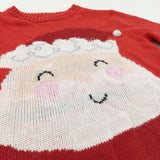 Father Christmas Red Knitted Jumper - Girls 7-8 Years