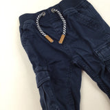 Navy Trousers with Side Pockets - Boys 6-9 Months