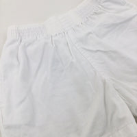 White Cotton School Sports Shorts - Boys/Girls 6-7 Years