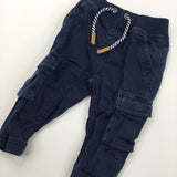 Navy Trousers with Side Pockets - Boys 6-9 Months