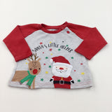 'Santa's Little Helper' Rudolph Reindeer Appliqued Red & Grey Long Sleeve Christmas Top - Boys 6-9 Months