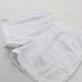 White Cotton School Sports Shorts - Boys/Girls 6-7 Years