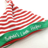 'Santa's Little Helper' Red, White & Green Jersey Christmas Hat - Boys/Girls 6-9 Months