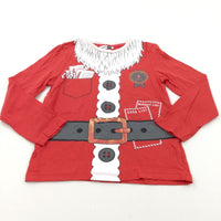 Father Christmas Red Long Sleeve Top - Boys/Girls 4-5 Years