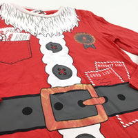 Father Christmas Red Long Sleeve Top - Boys/Girls 4-5 Years