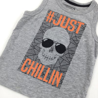 '#Just Chill' Grey Vest - Boys 3 Years