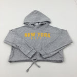 'New York City' Grey Cropped Hoodie - Girls 9-10 Years