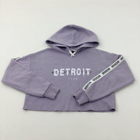 'Detroit Michigan 1998' Lilac Cropped Hoodie - Girls 10-11 Years