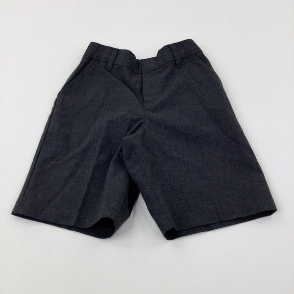 Grey Pleated School Shorts - Boys 5-6 Years