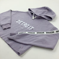 'Detroit Michigan 1998' Lilac Cropped Hoodie - Girls 10-11 Years