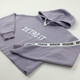 'Detroit Michigan 1998' Lilac Cropped Hoodie - Girls 10-11 Years