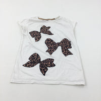 Bows Glittery Beige T-Shirt - Girls 10-11 Years