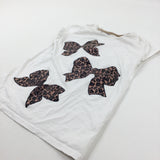 Bows Glittery Beige T-Shirt - Girls 10-11 Years